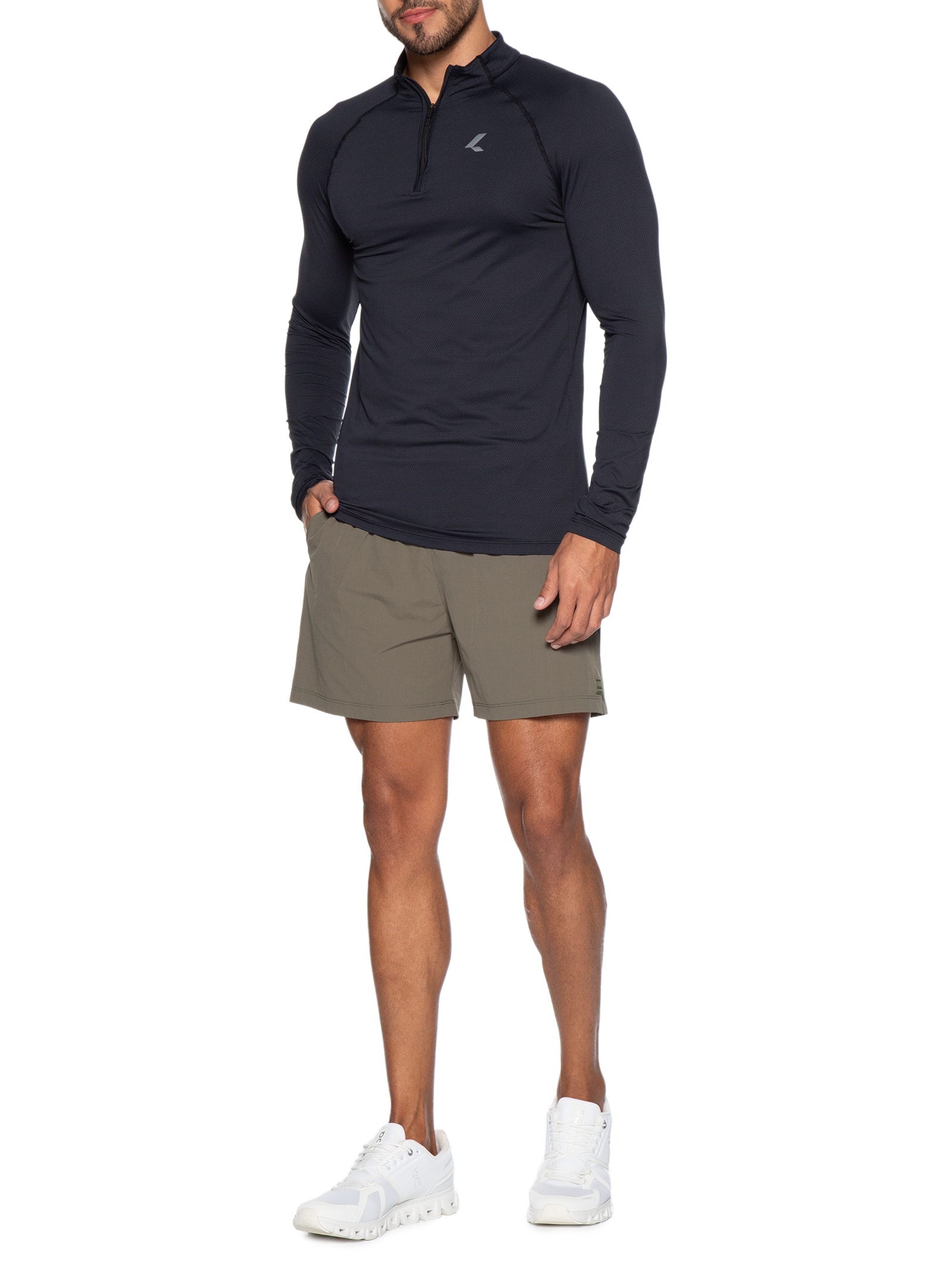 Camiseta Masculina Manga Longa Run Slim Men Cinza Live!