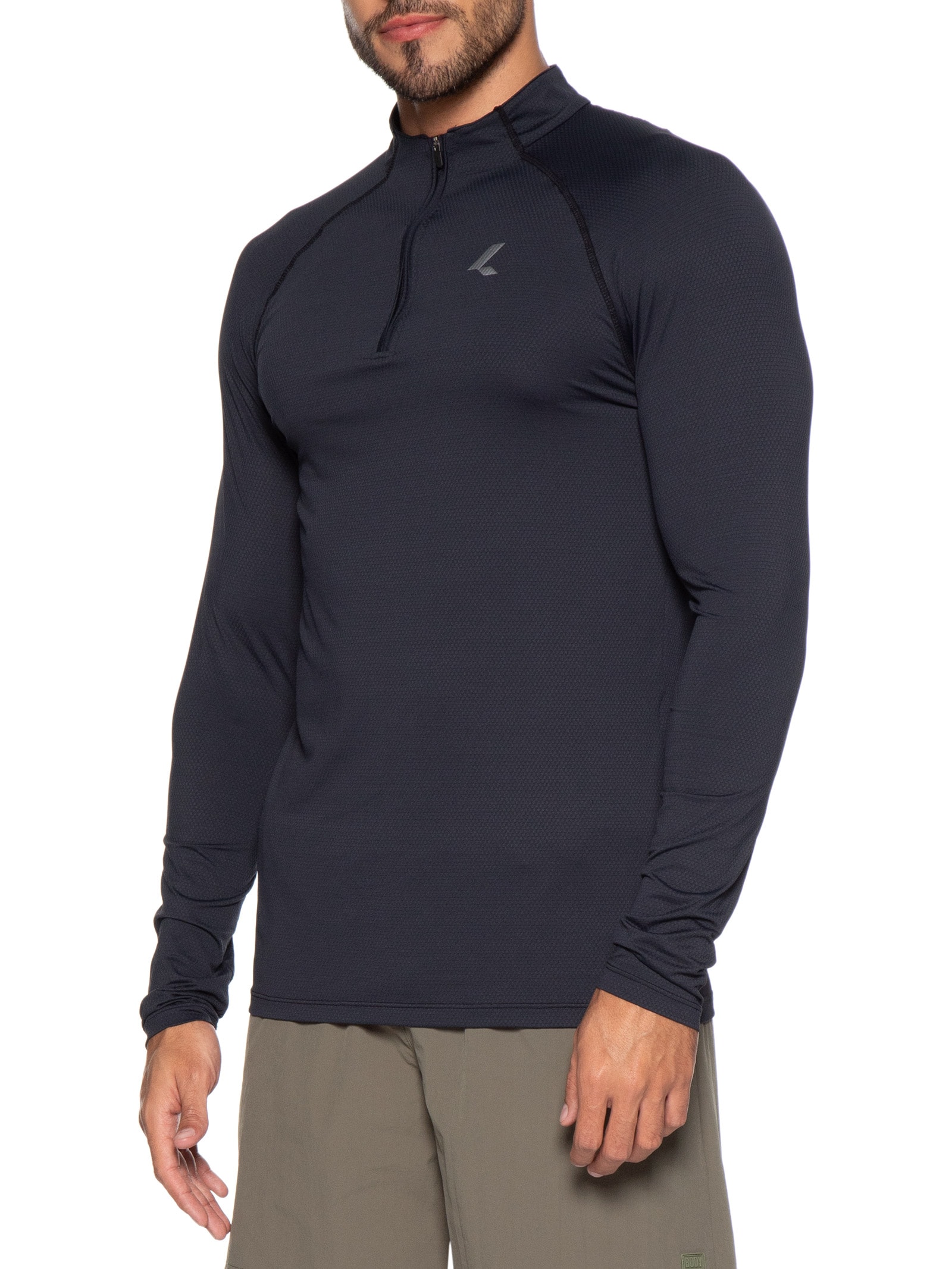 Camiseta Masculina Manga Longa Run Slim Men Cinza Live!