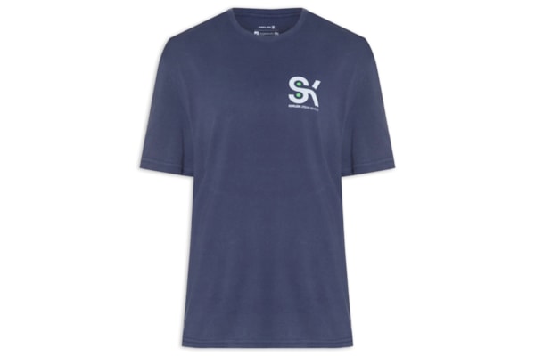Camiseta Masculina Manga Longa Sk8 - Azul