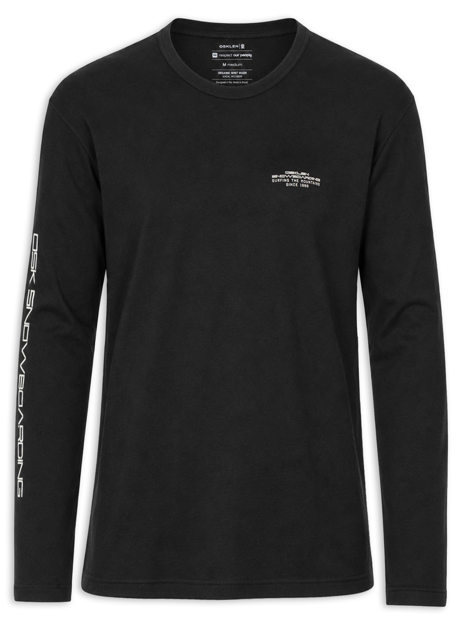Camiseta Masculina Manga Longa Skateboarding SK8 – Preto Osklen