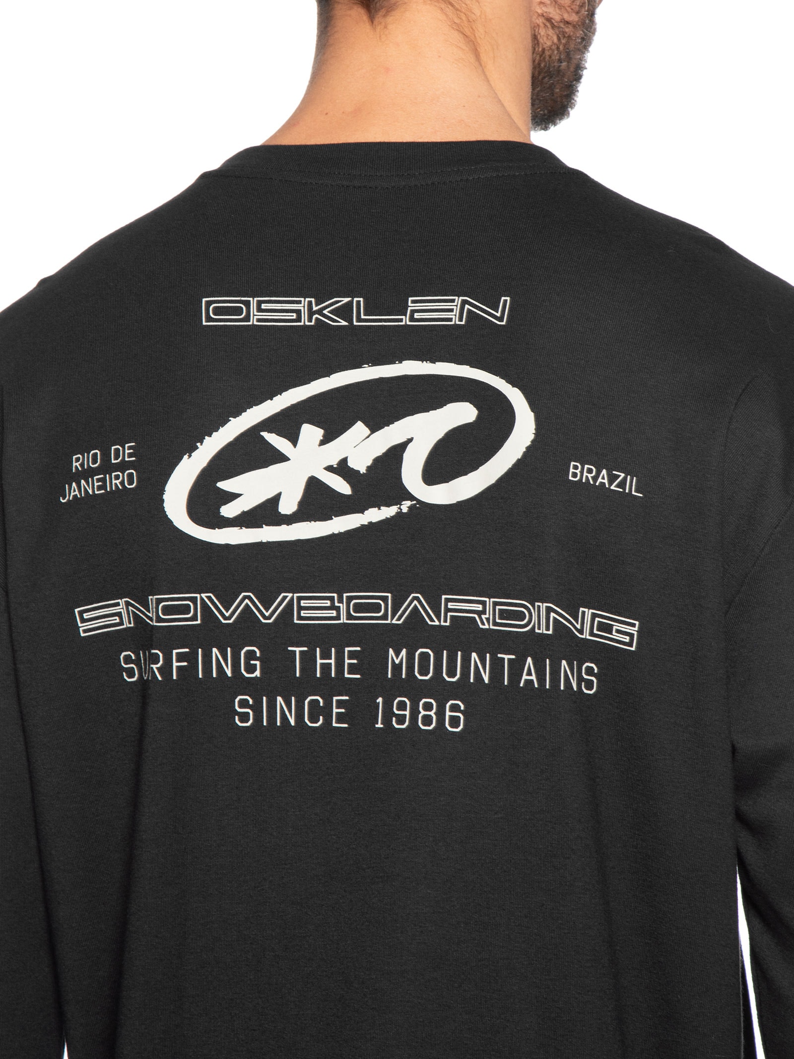 Camiseta Masculina Manga Longa Skateboarding SK8 – Preto Osklen