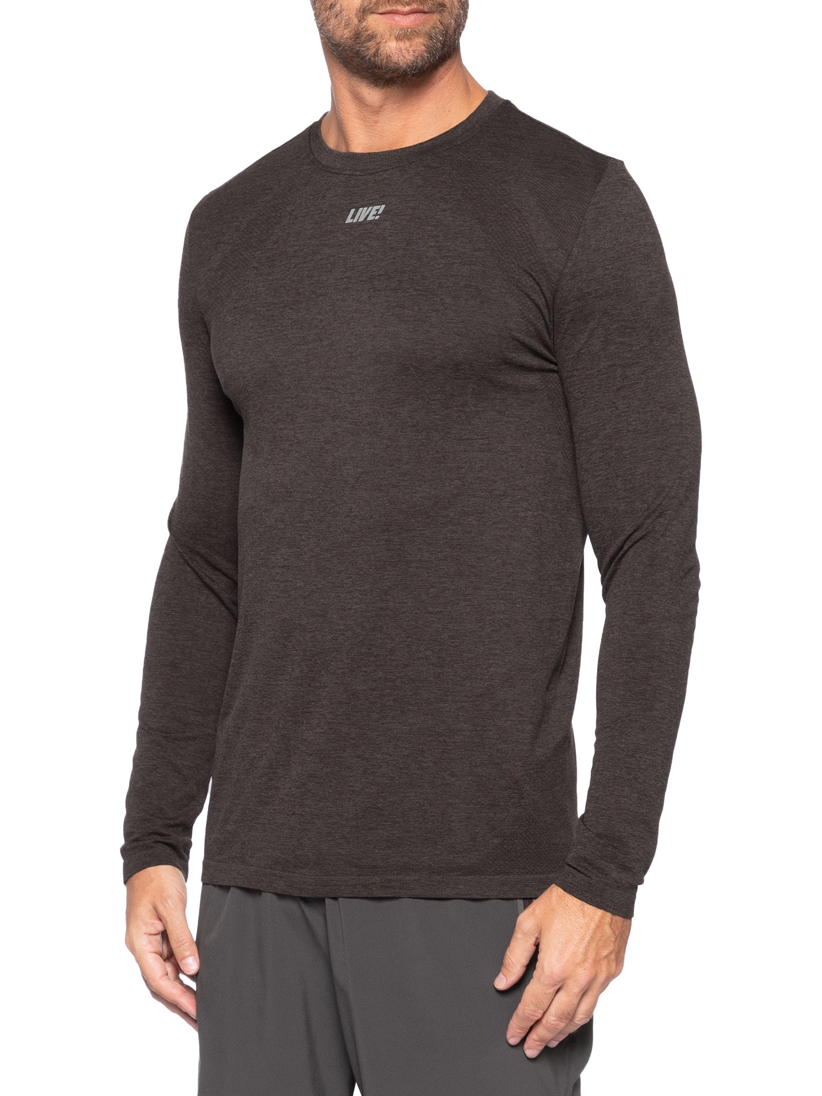 Camiseta Masculina Manga Longa Slim Train Cinza Live!