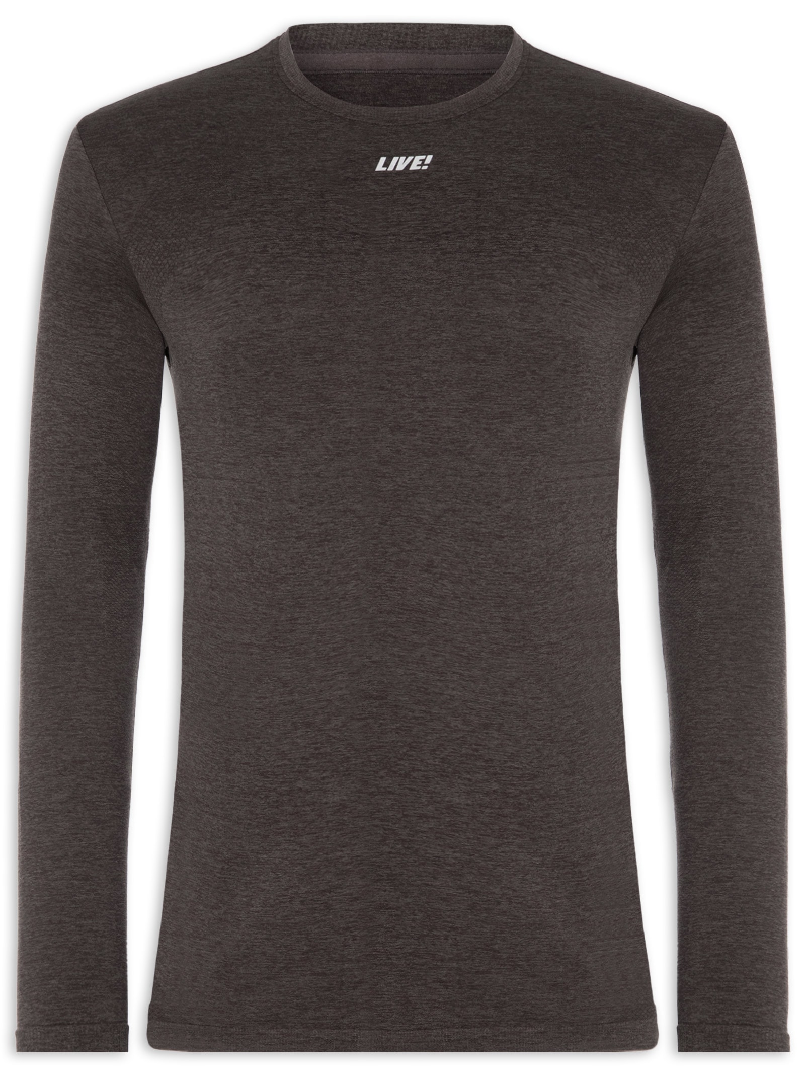 Camiseta Masculina Manga Longa Slim Train – Cinza Live!