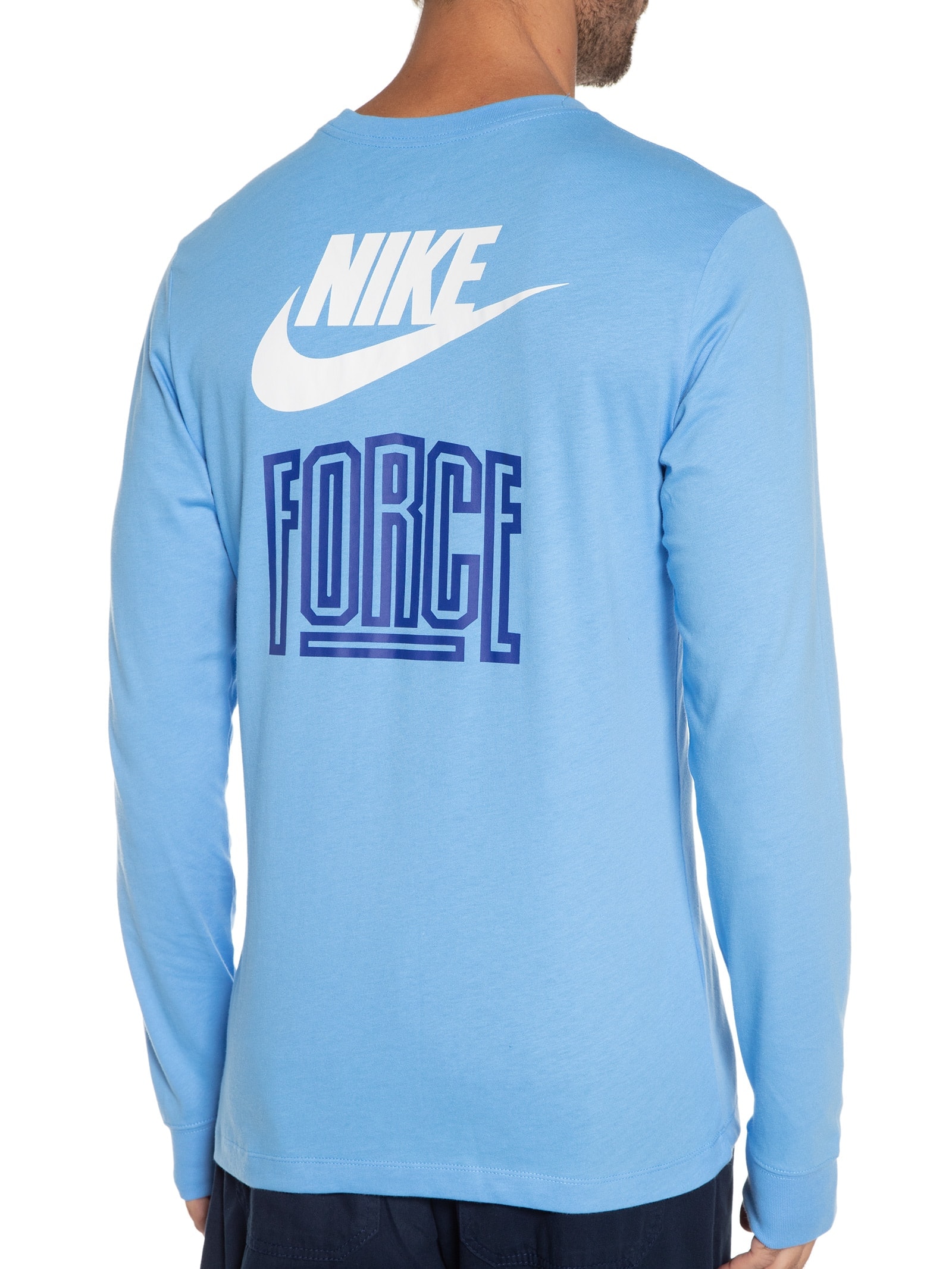Nike - Camiseta Masculina Manga Longa Tee Ls St 5 - Azul