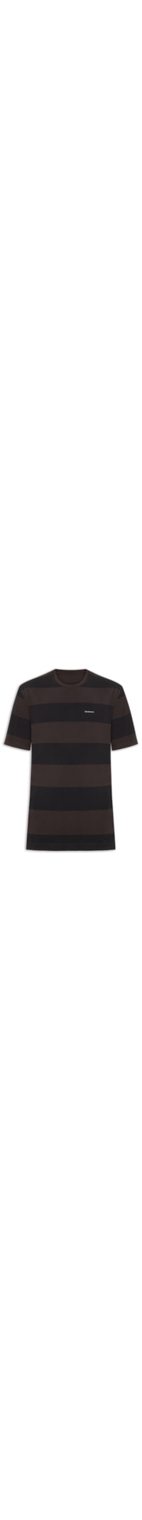 Camiseta Masculina Manga Rugby Listrada - Marrom