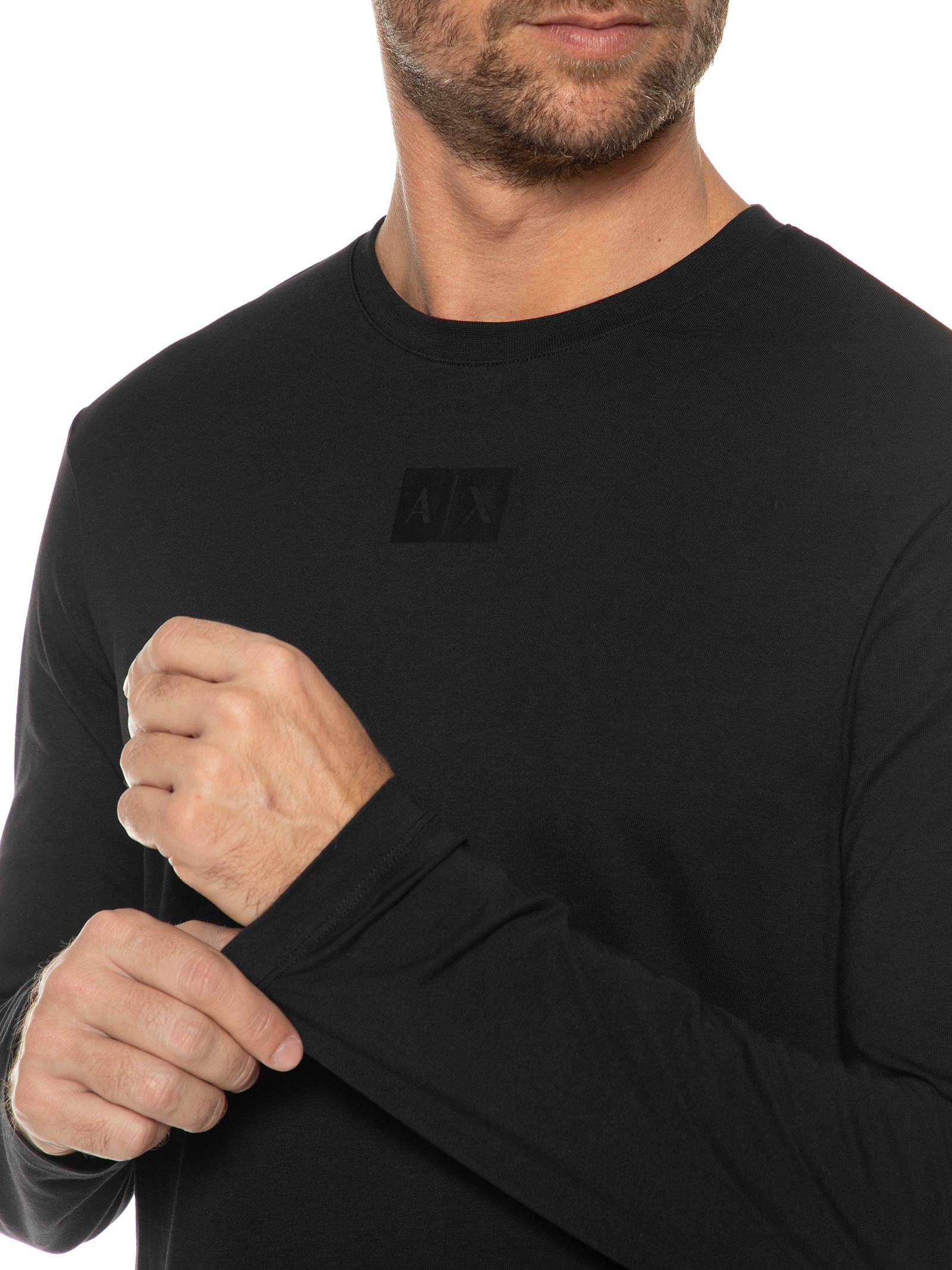 Camiseta Masculina Mangas Longas Preto Armani Exchange