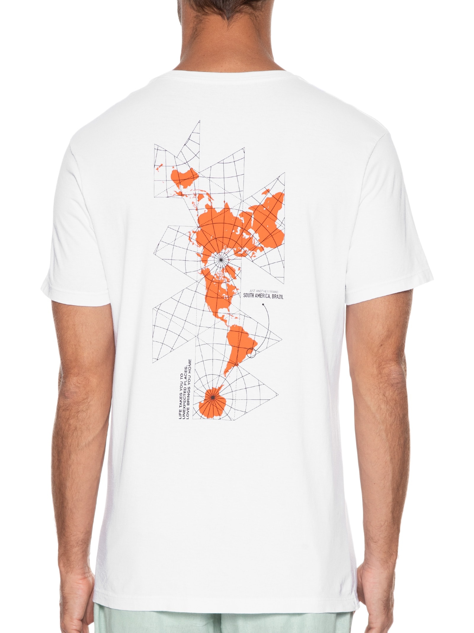 Camiseta Masculina Mapa Branco Jab