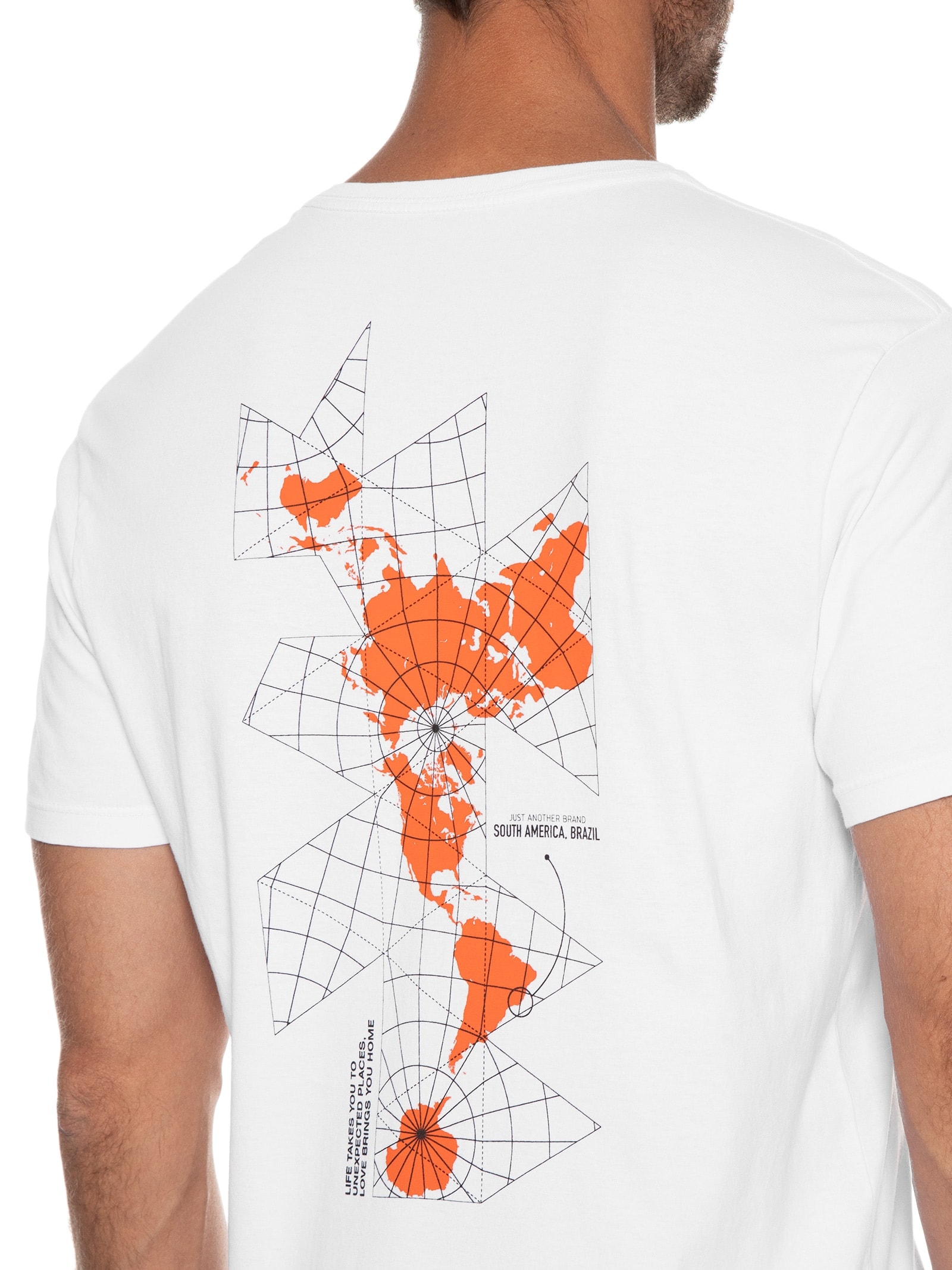 Camiseta Masculina Mapa Branco Jab
