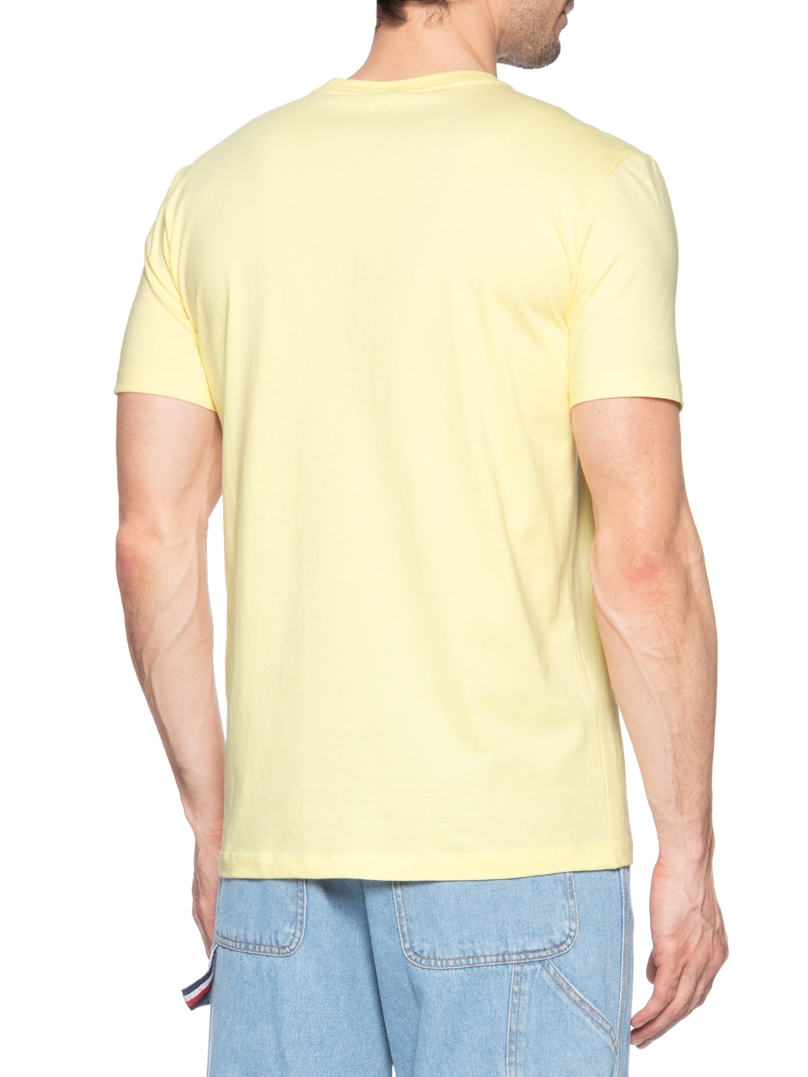 Camiseta Masculina Marca Curta Meia Malha Amarelo Calvin Klein - White Label