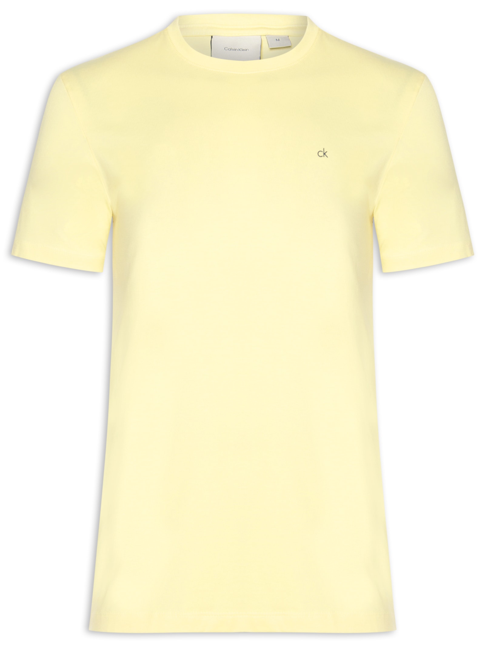 Camiseta Masculina Marca Curta Meia Malha Amarelo Calvin Klein - White Label