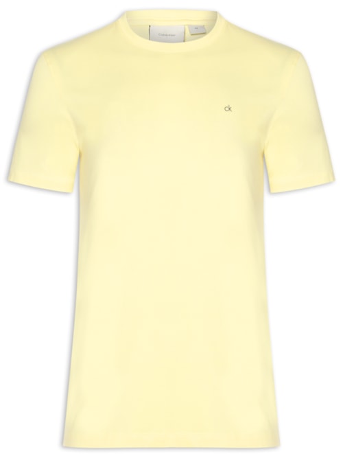 Camiseta Masculina Marca Curta Meia Malha – Amarelo