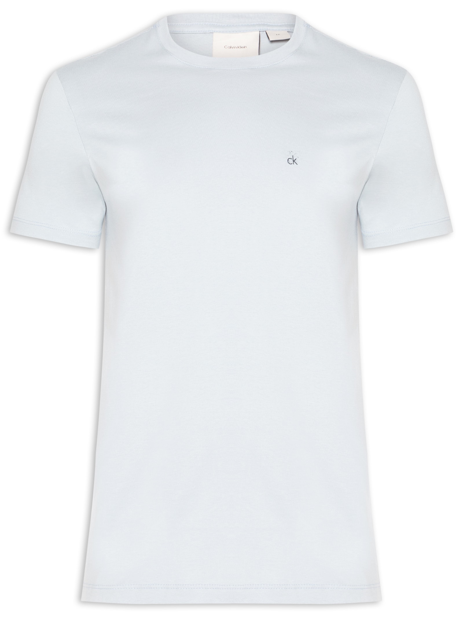 Camiseta Masculina Marca Curta Meia Malha Azul Calvin Klein - White Label