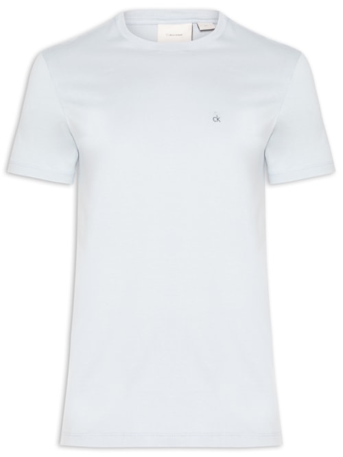 Camiseta Masculina Marca Curta Meia Malha – Azul