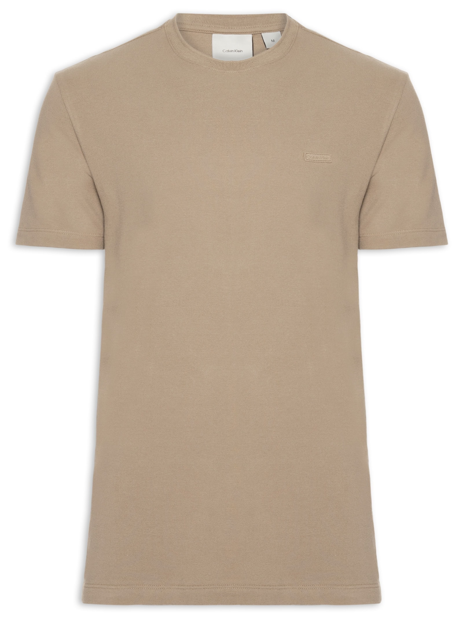 Camiseta Masculina Mc Ck Piquet Patch Borrach Bege  Calvin Klein - White Label