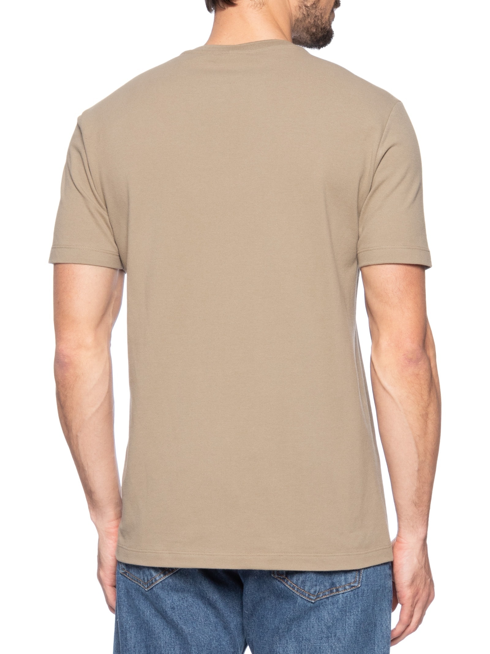 Camiseta Masculina Mc Ck Piquet Patch Borrach Bege  Calvin Klein - White Label