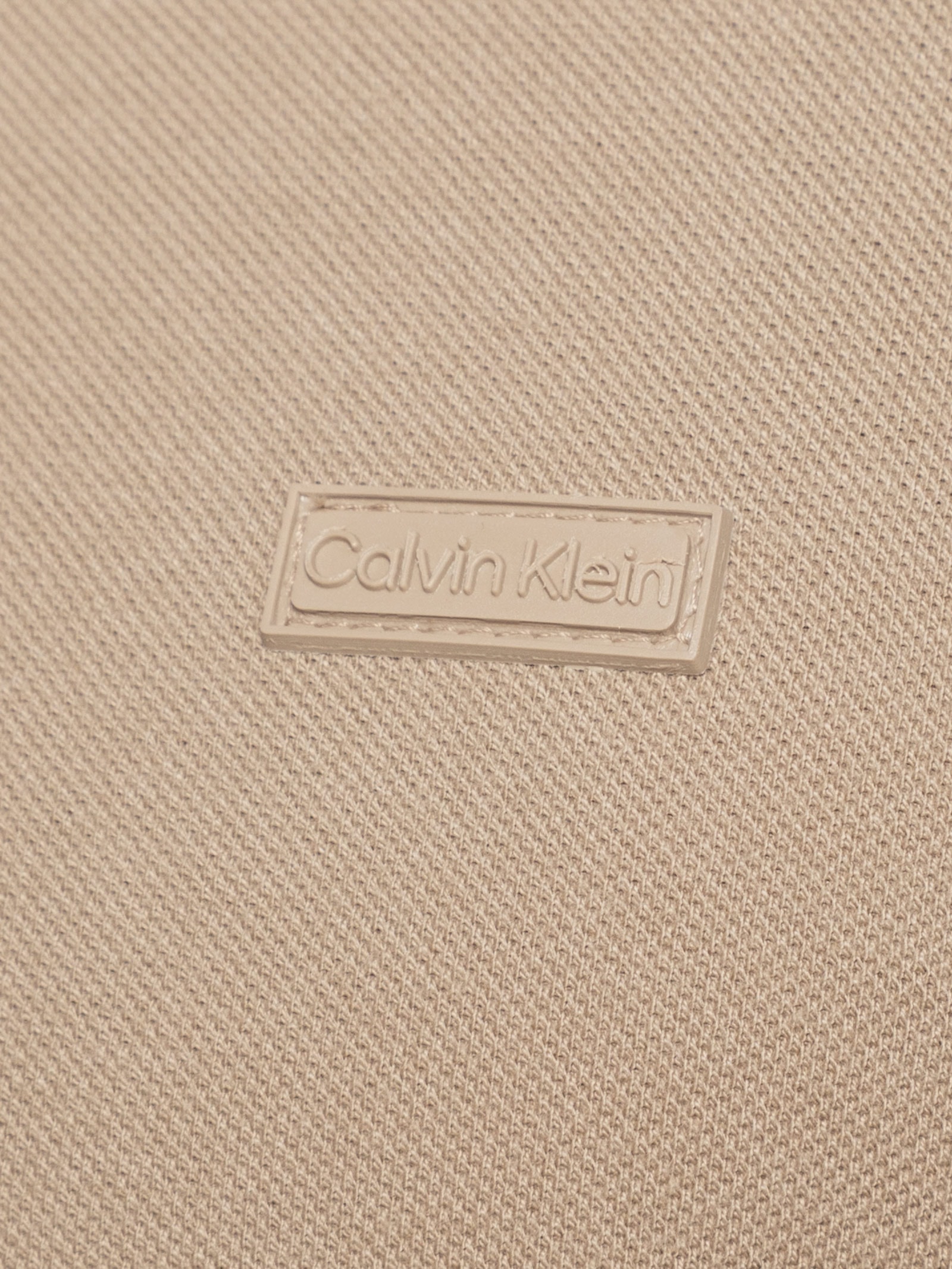 Camiseta Masculina Mc Ck Piquet Patch Borrach Bege  Calvin Klein - White Label