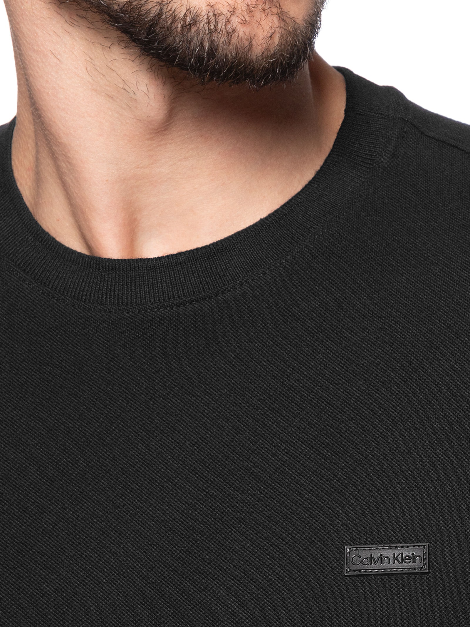 Calvin Klein - White Label - Camiseta Masculina Mc Ck Piquet Patch