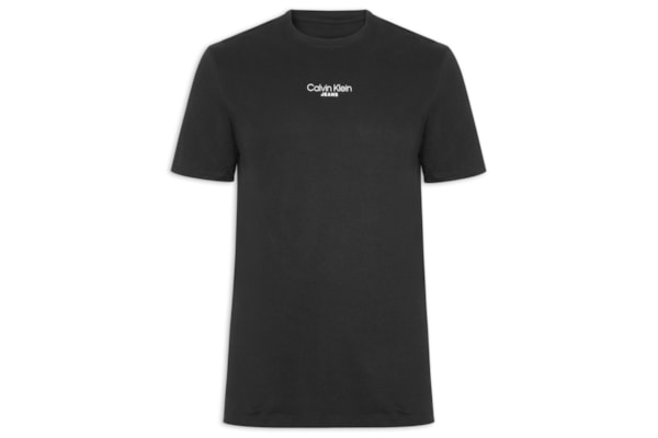 Camiseta Masculina Mc CKJ Logo Calvin Jeans - Preto