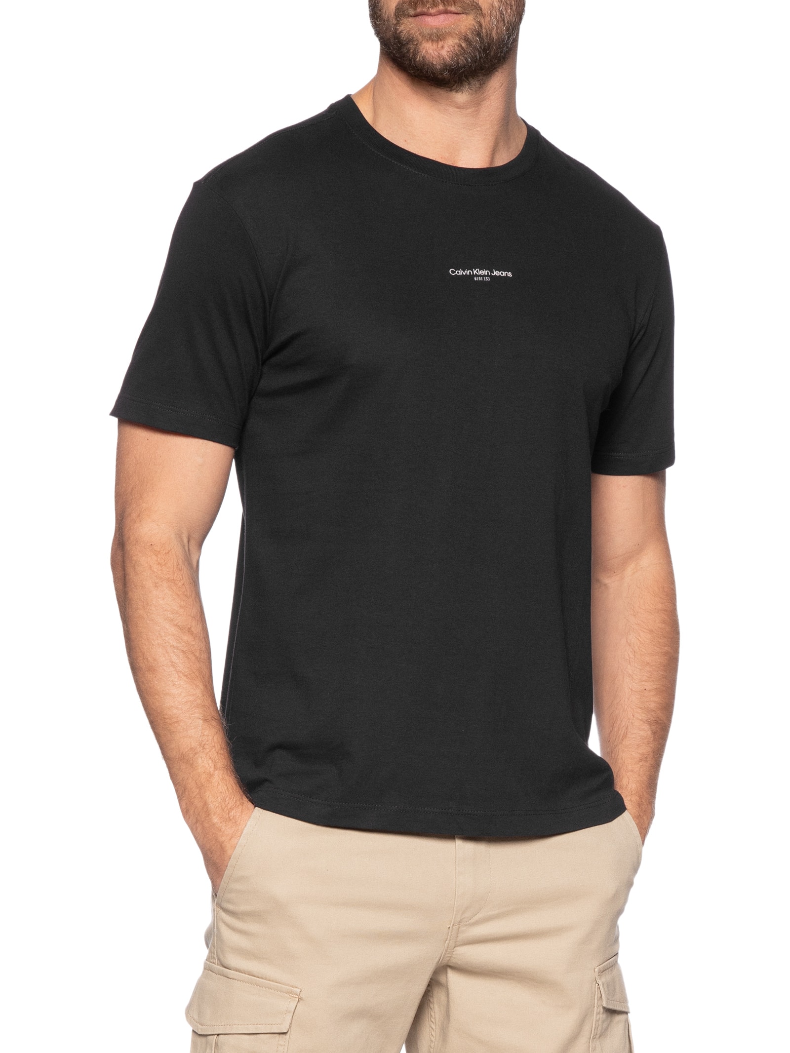 Camiseta Masculina Mc Push Your Limits Preto Calvin Klein Jeans