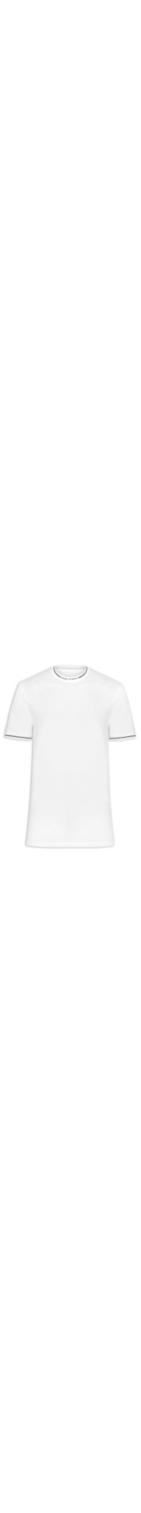 Camiseta Masculina Mc Regular Fit Detalhe Gola - Branco