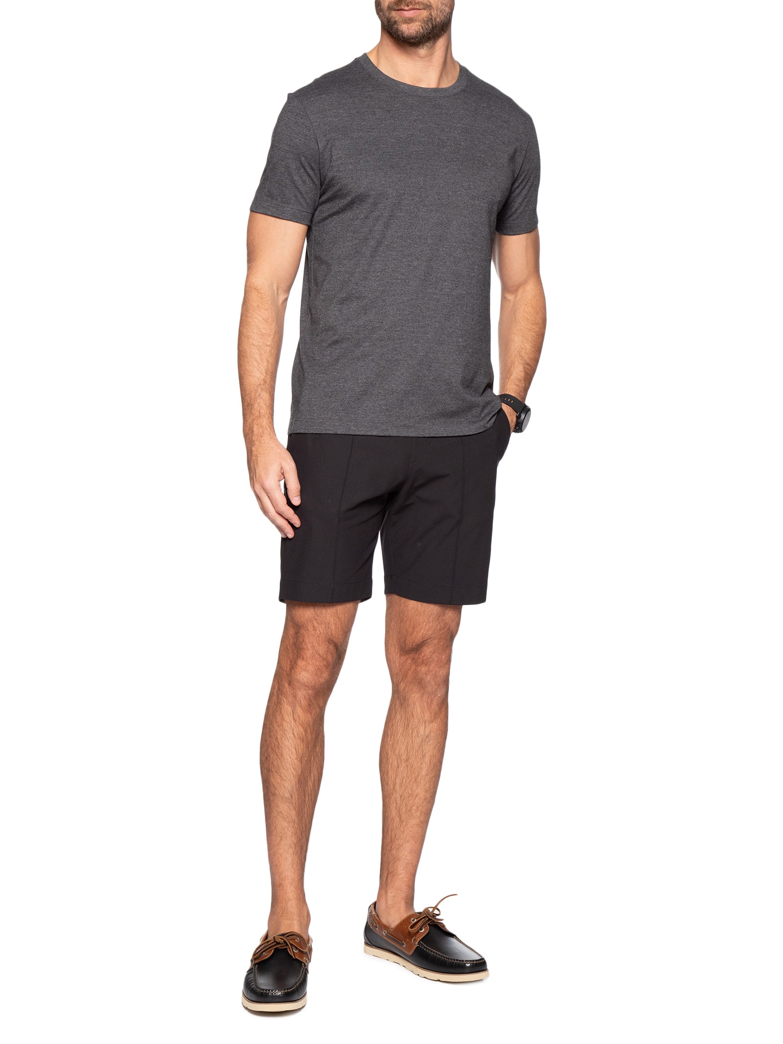 Camiseta Masculina Meia Malha Cinza Calvin Klein