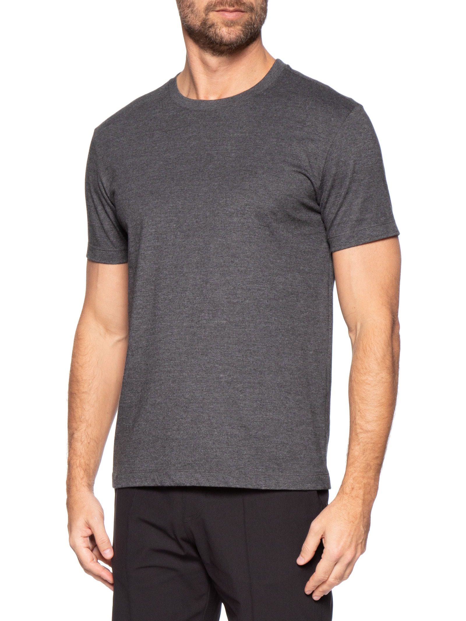 Camiseta Masculina Meia Malha Cinza Calvin Klein