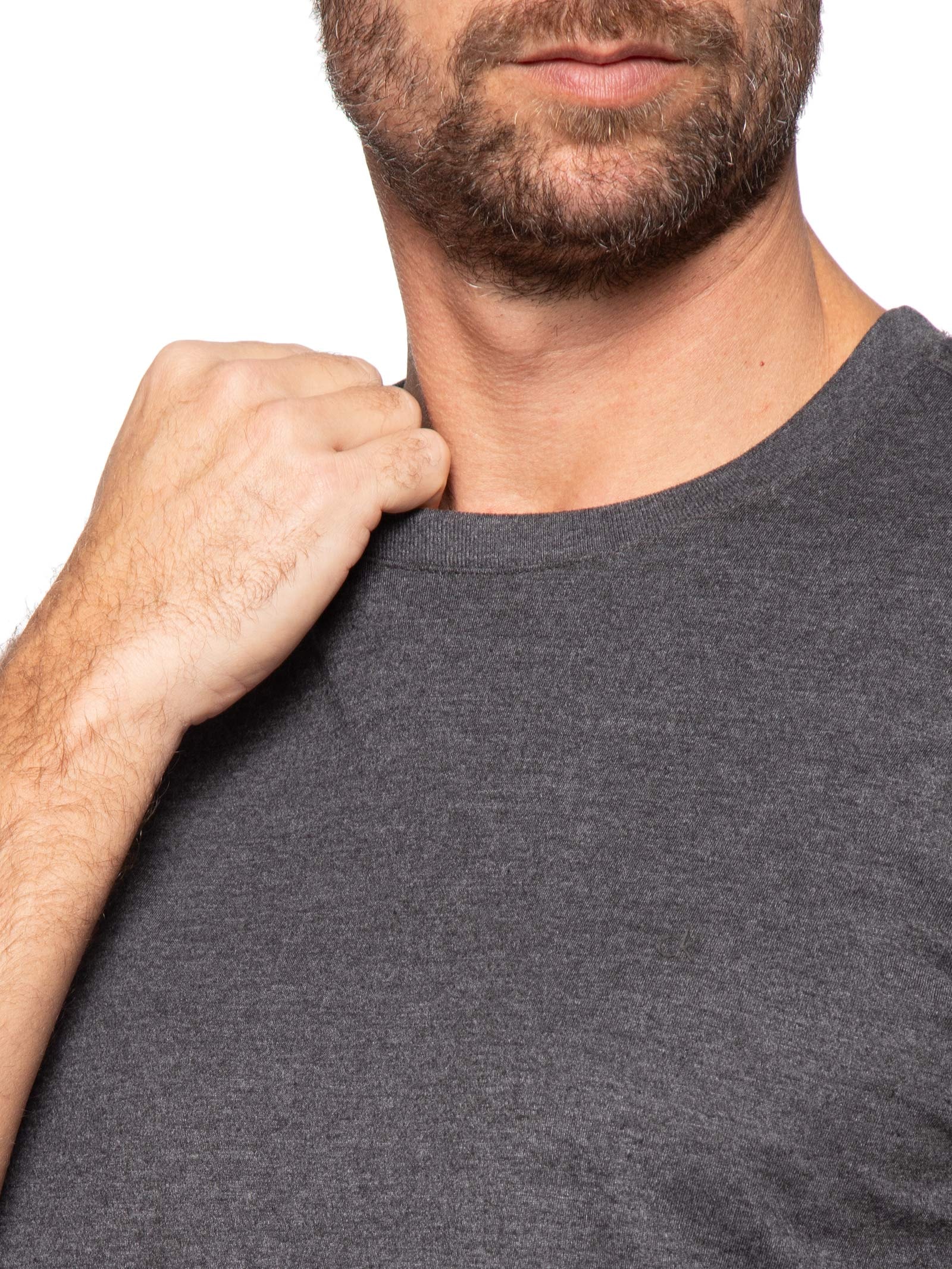 Camiseta Masculina Meia Malha Cinza Calvin Klein