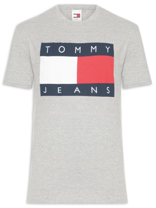 Camiseta Masculina Melange Flag Oversized Fit – Cinza