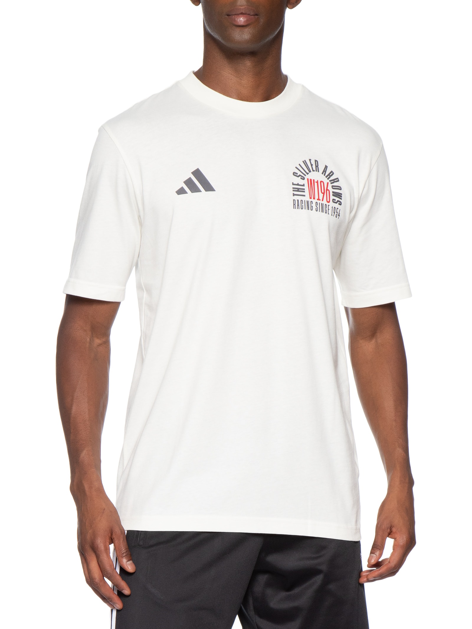 Camiseta Masculina Mercedes Amg Petronas 55 Off White Adidas + Mercedes
