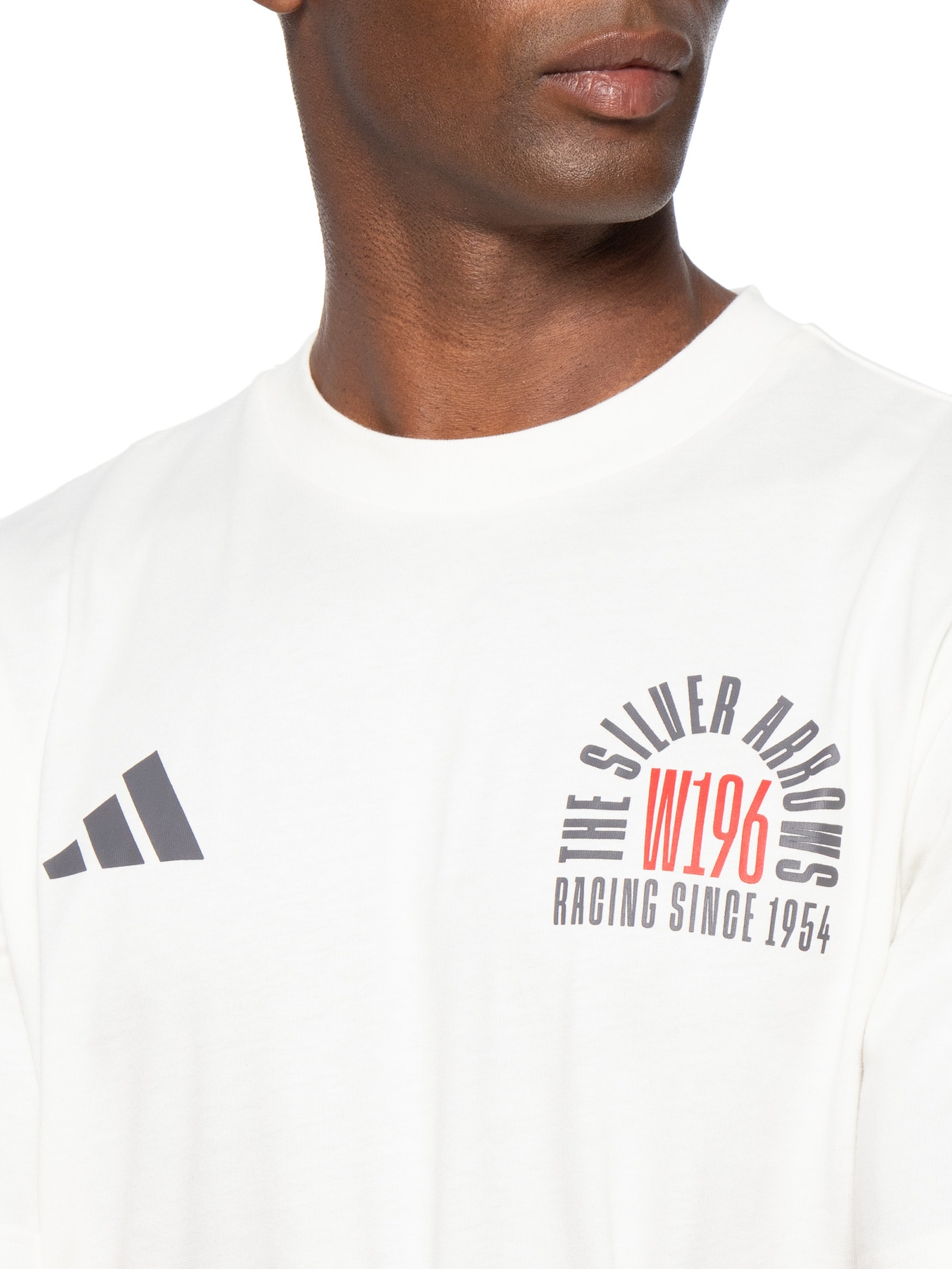 Camiseta Masculina Mercedes Amg Petronas 55 Off White Adidas + Mercedes