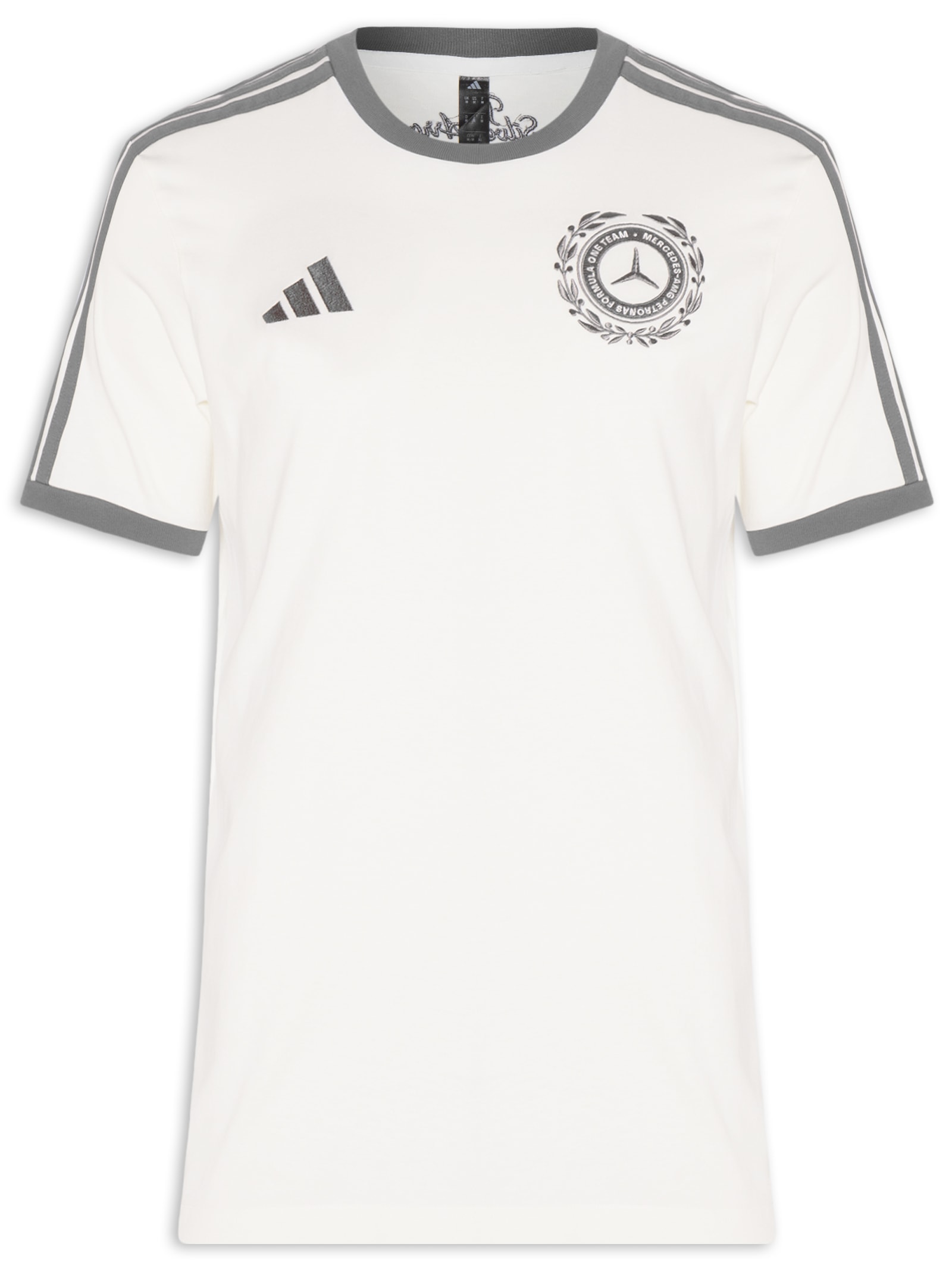 Camiseta Masculina Mercedes Amg Petronas Off White Adidas + Mercedes