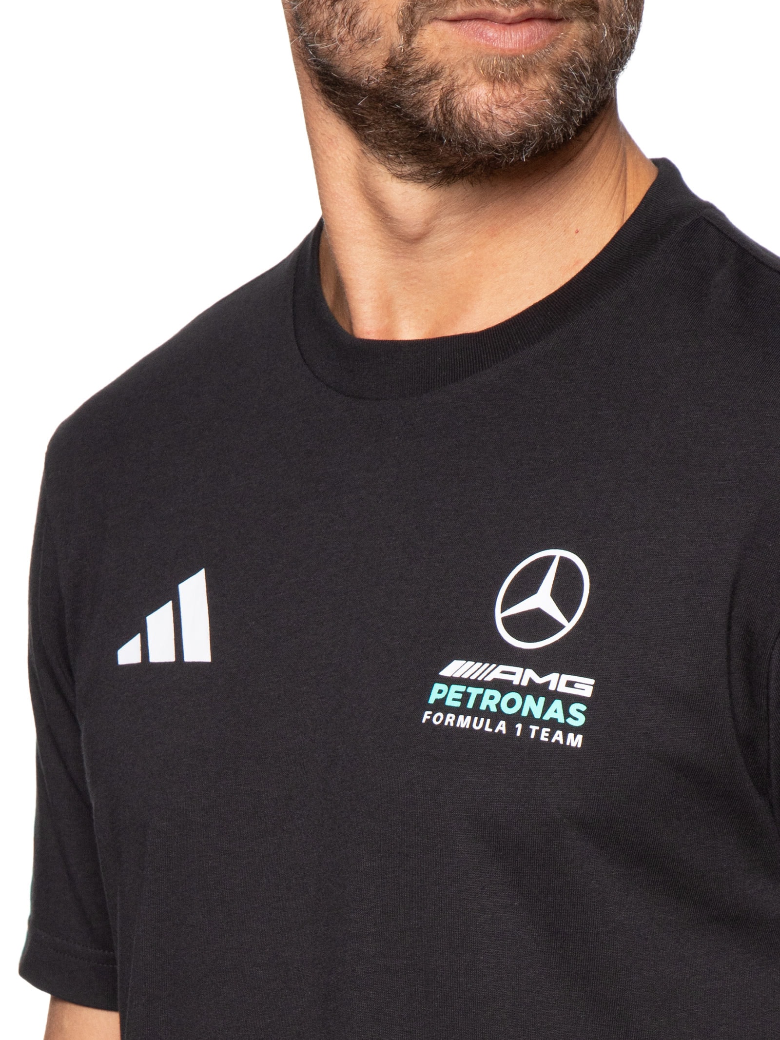 Camiseta Masculina Mercedes Petronas Preto Adidas + Mercedes