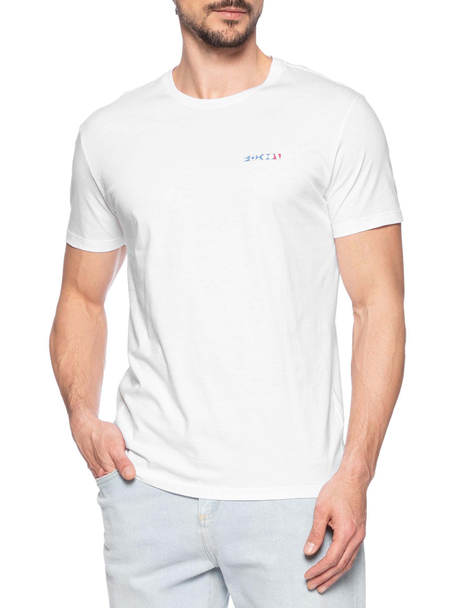  Camiseta Masculina Mergulho Peito Branco Foxton