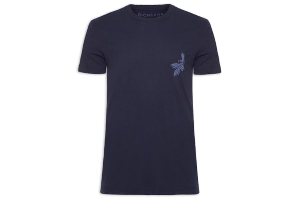 Camiseta Masculina Mescla Betta Peito Manga Curta - Azul