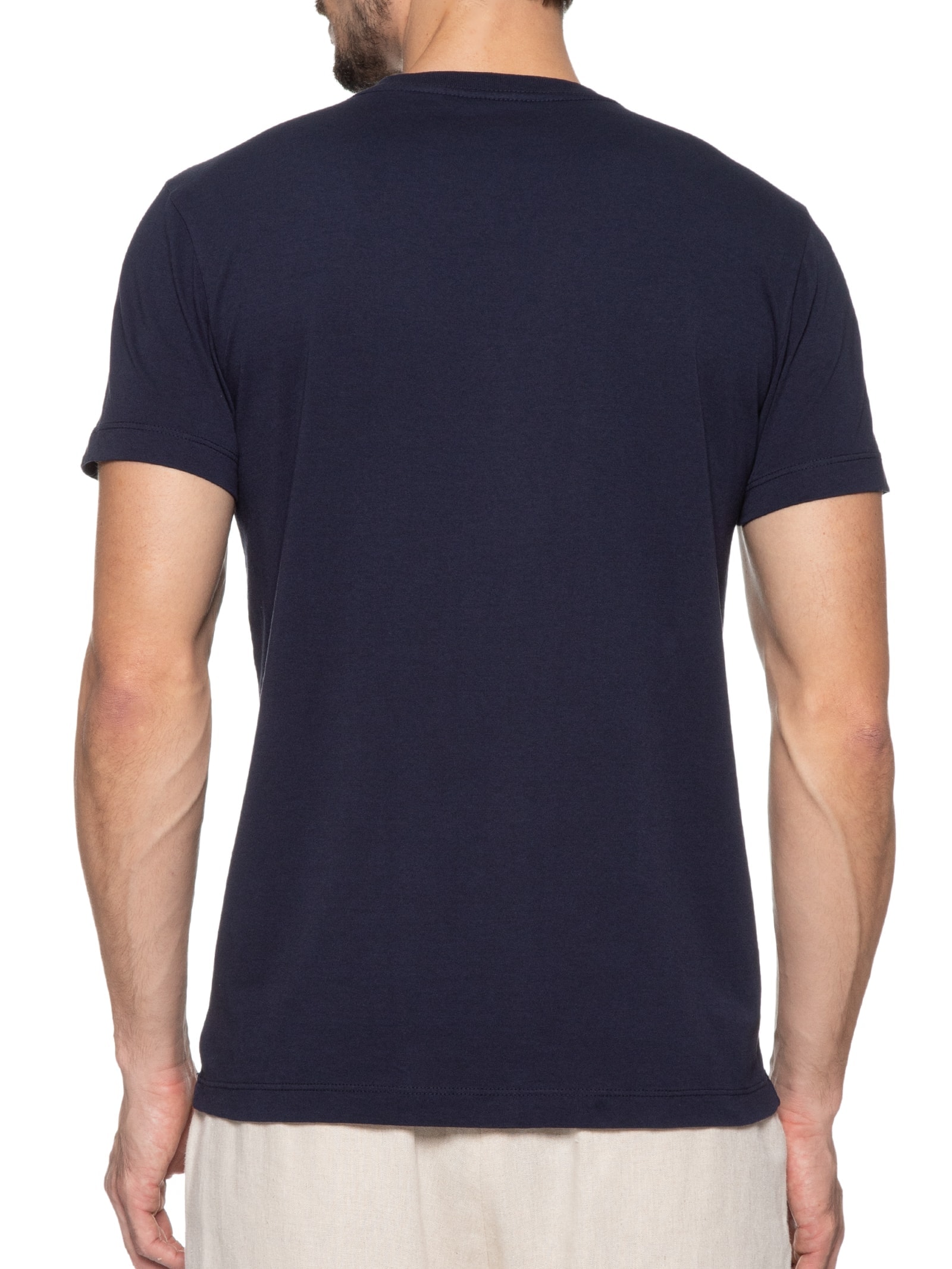 Camiseta Masculina Mescla Betta Peito Manga Curta Azul Richards