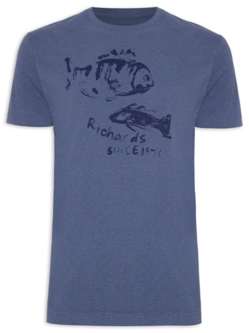 Camiseta Masculina Mescla Brush Fish – Azul