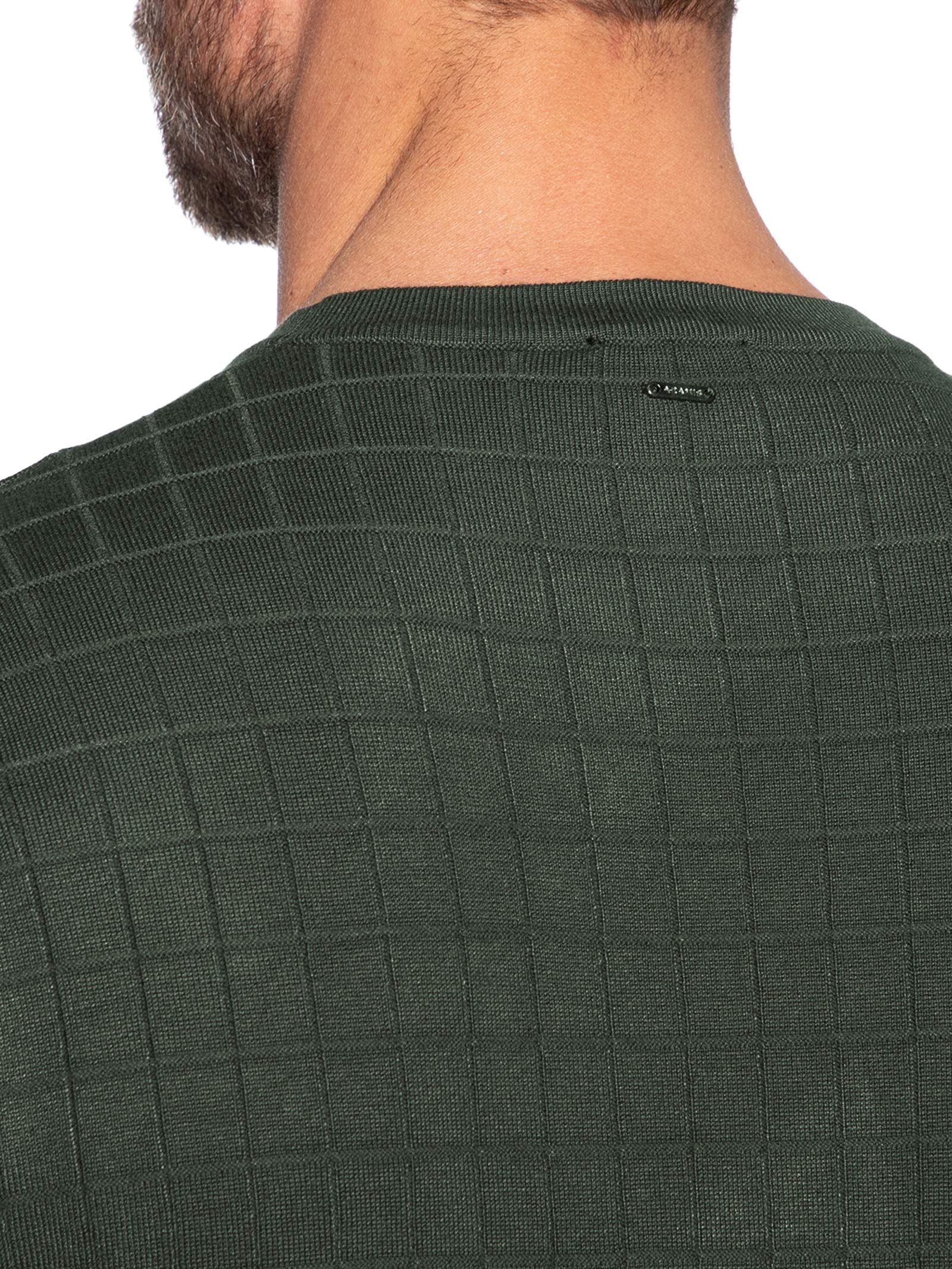 Camiseta Masculina Mini Grid Tricot – Verde Aramis