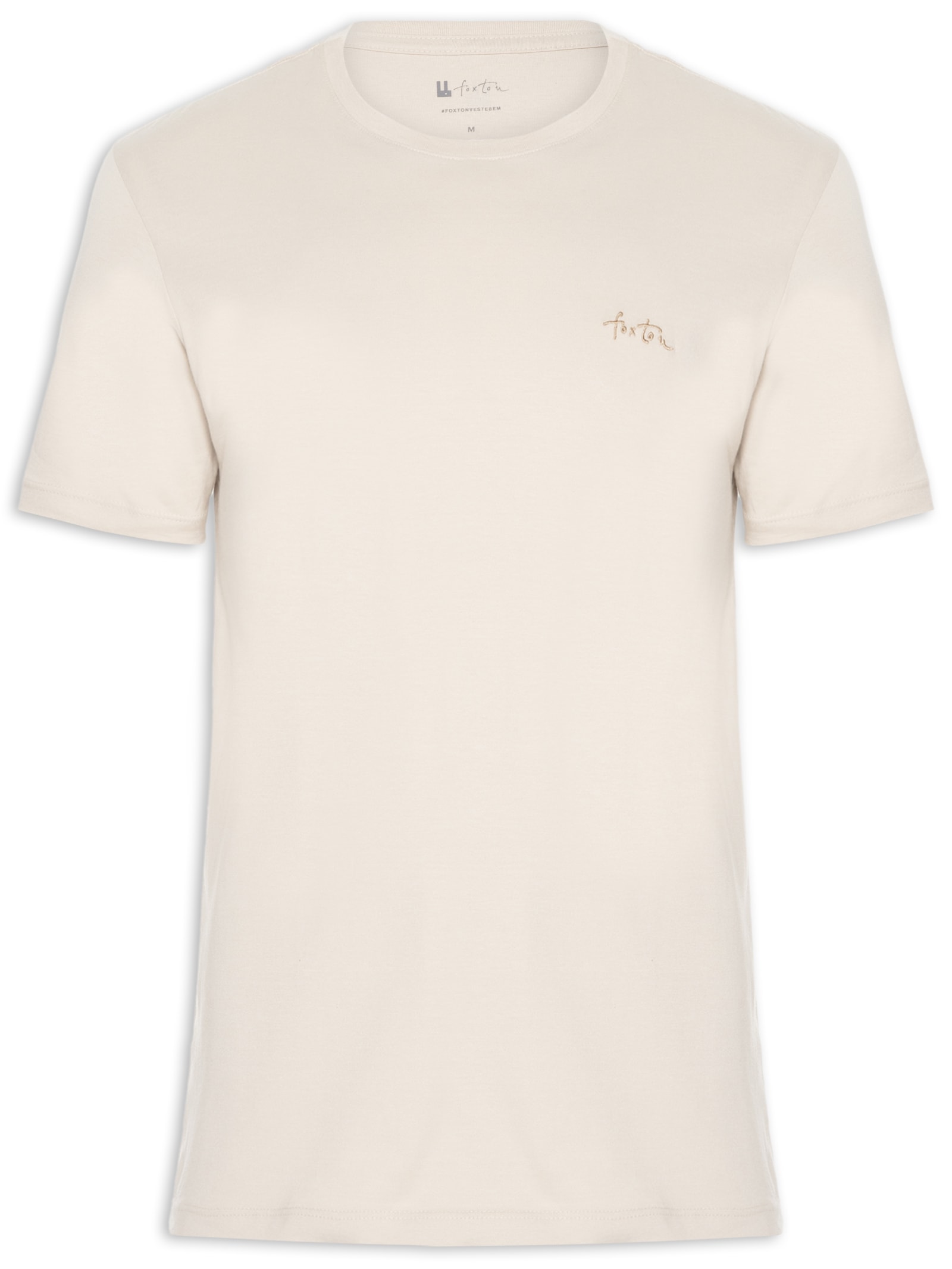 Camiseta Masculina Mini Logo Bege Foxton