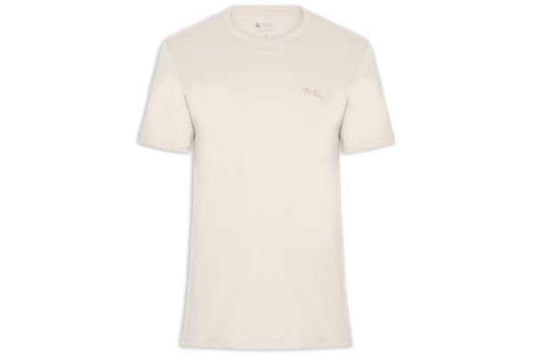 Camiseta Masculina Mini Logo - Bege