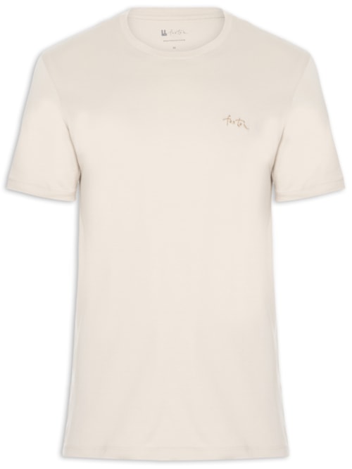 Camiseta Masculina Mini Logo – Bege