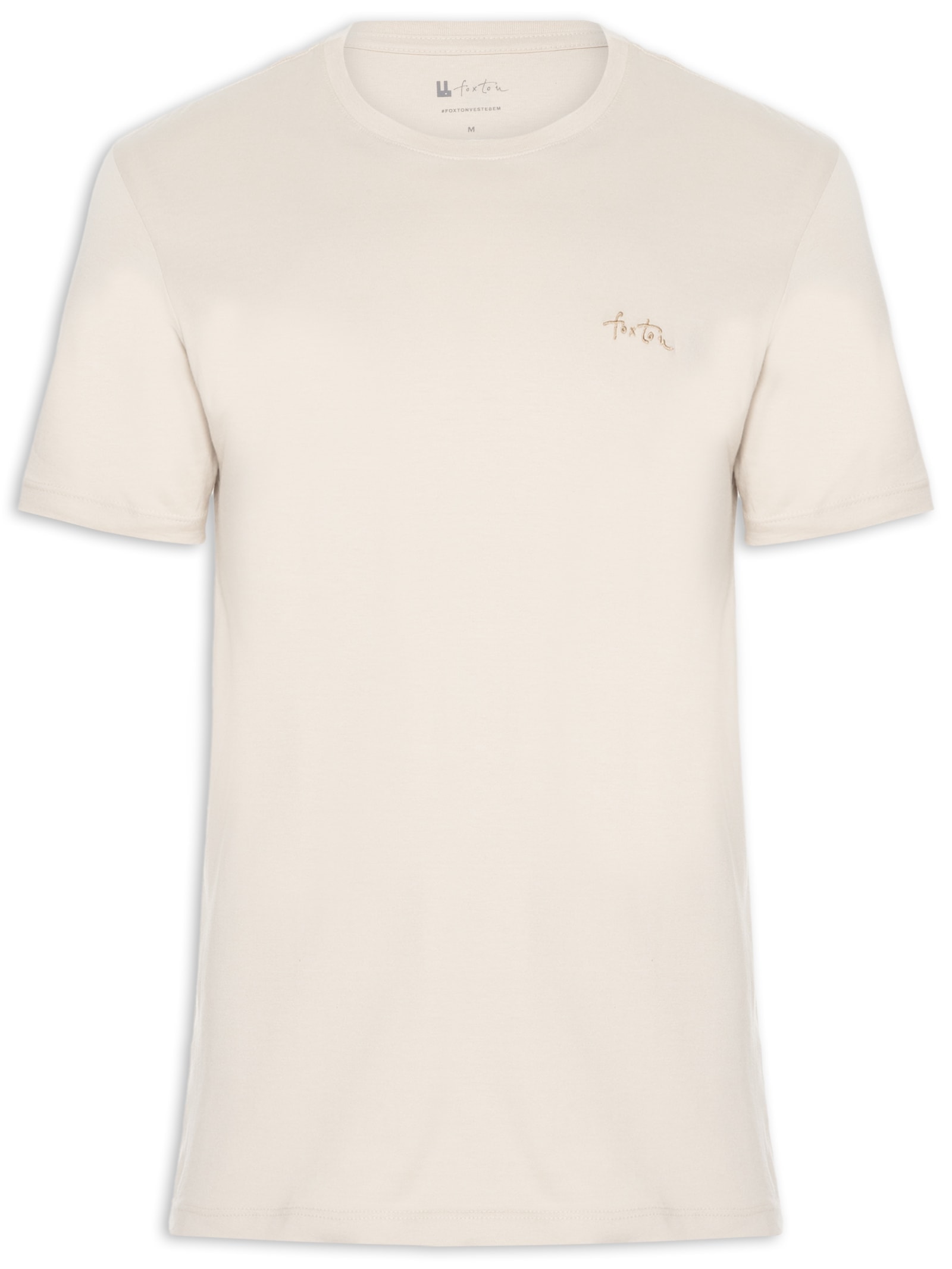 Camiseta Masculina Mini Logo Bege Foxton