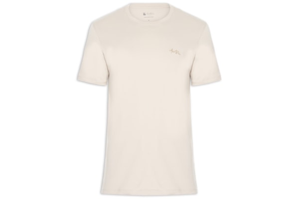 Camiseta Masculina Mini Logo - Bege