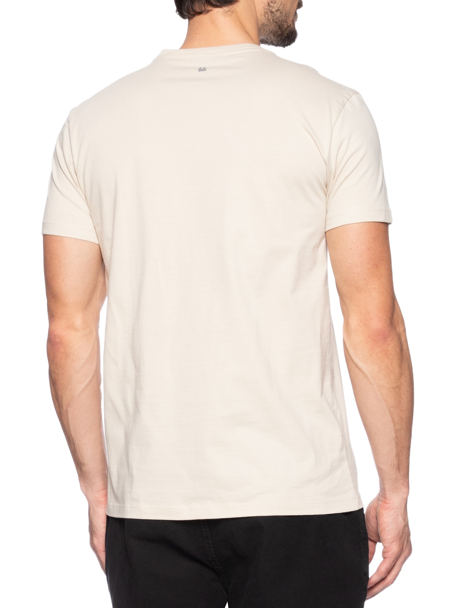 Camiseta Masculina Mini Logo Bege Foxton