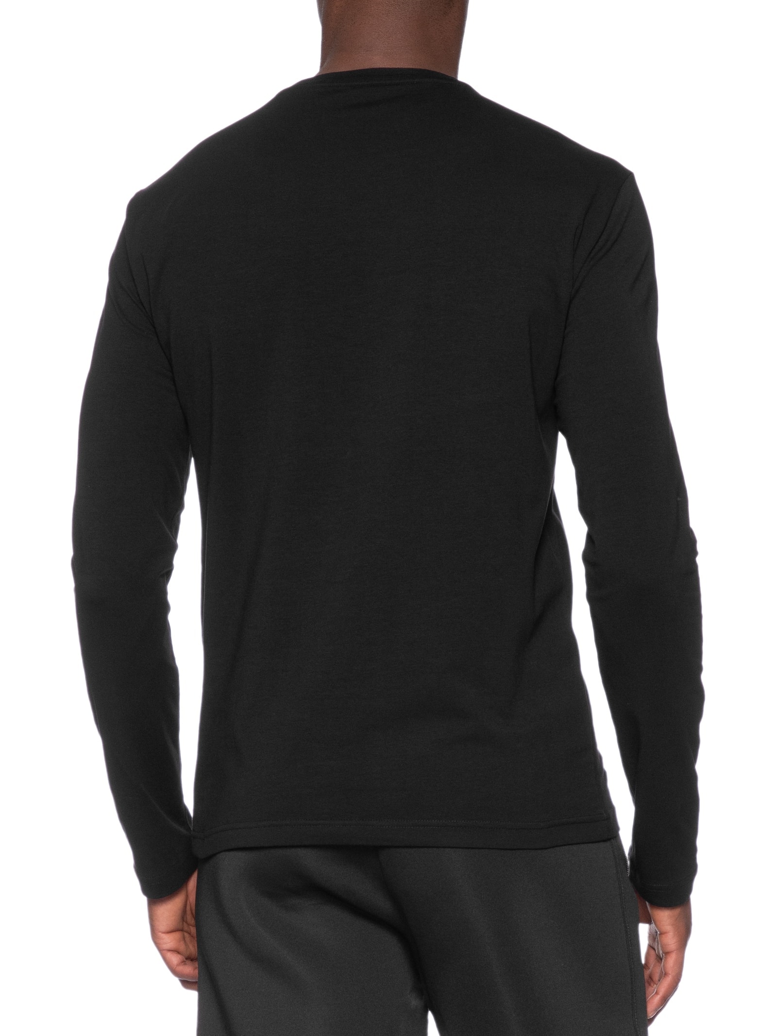 Camiseta Masculina Ml Gola Careca Slim Fit Train Visibility Preto Ea7 Emporio Armani