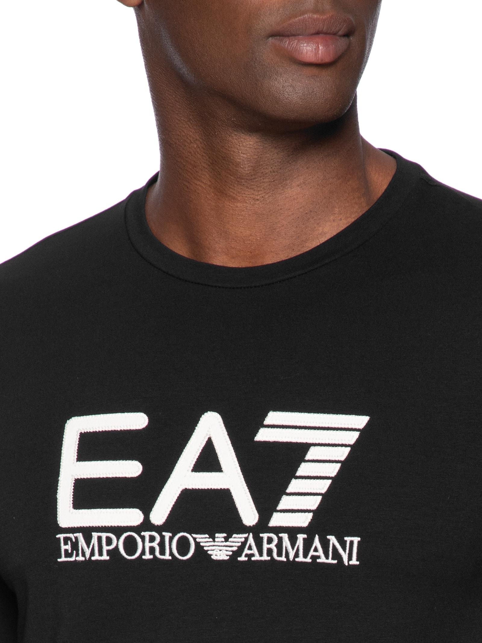 Camiseta Masculina Ml Gola Careca Slim Fit Train Visibility Preto Ea7 Emporio Armani