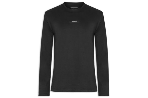 Camiseta Masculina ML Logo Leather – Preto