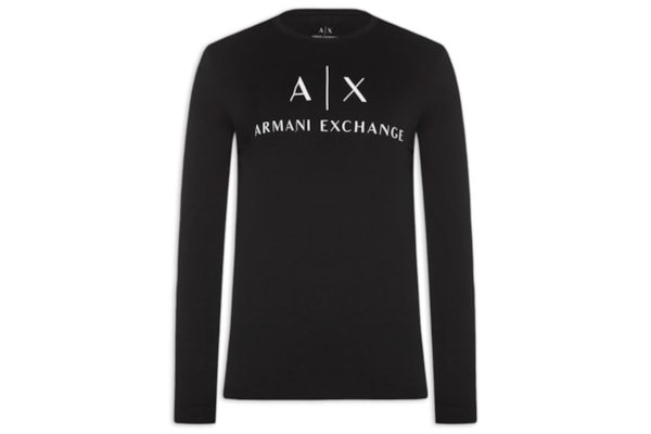 Camiseta Masculina Ml Slim Fit Ax - Preto