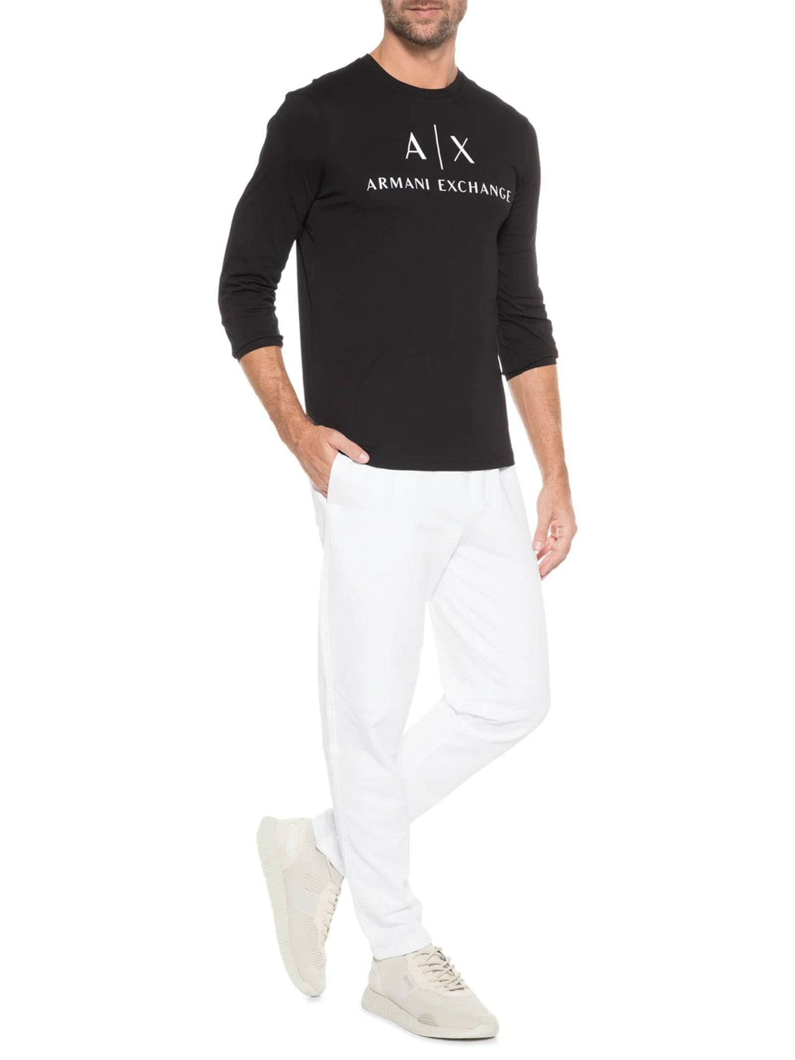 Camiseta Masculina Ml Slim Fit Ax Preto Armani Exchange