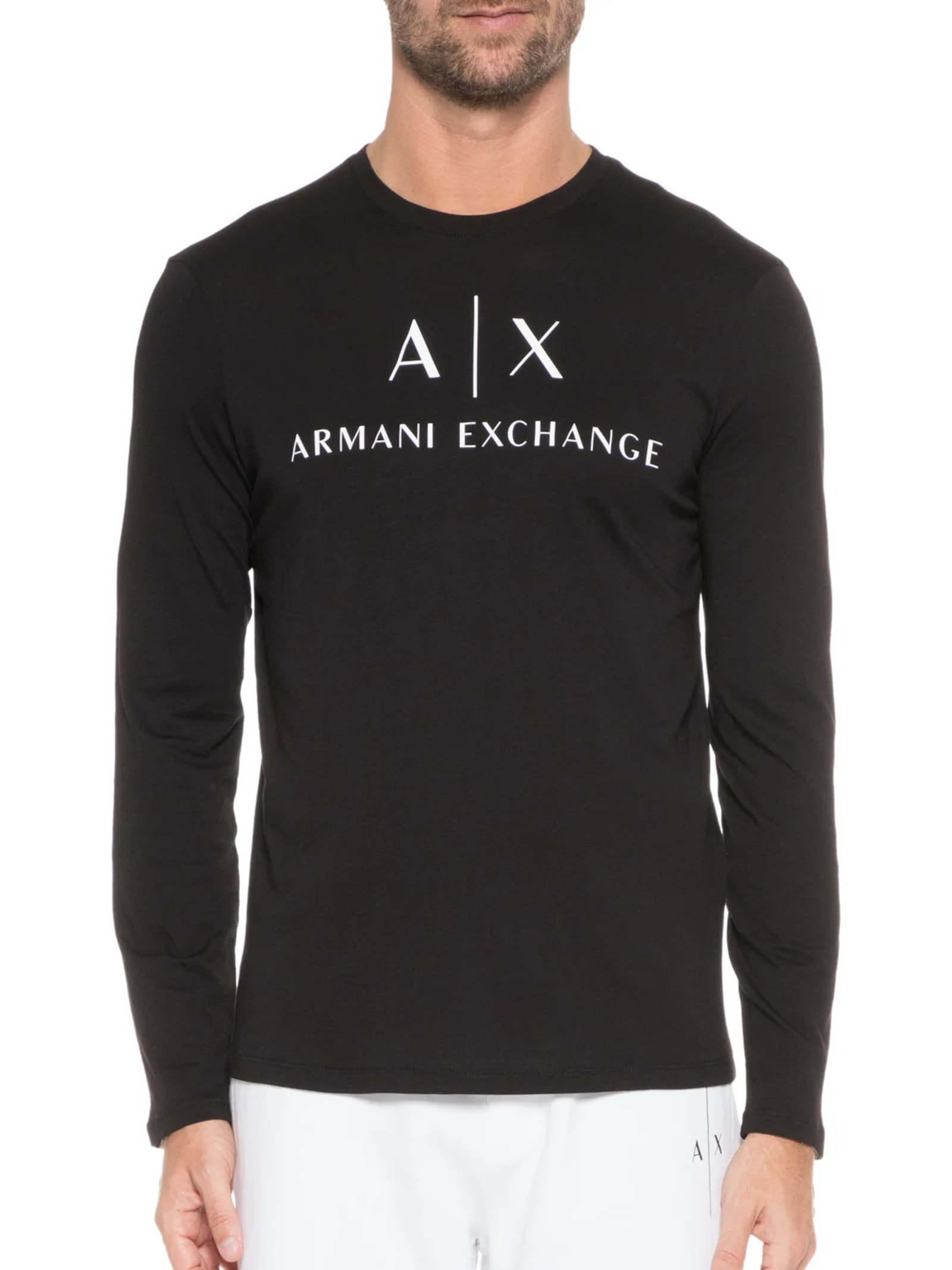 Camiseta Masculina Ml Slim Fit Ax Preto Armani Exchange