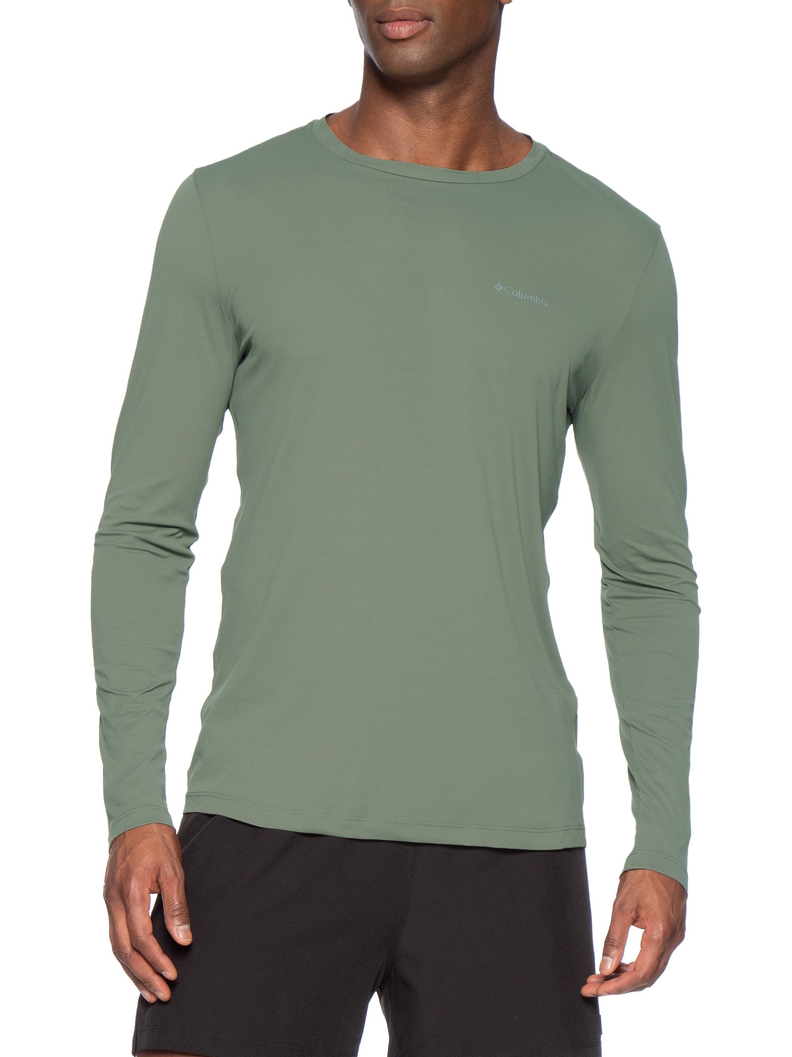 Camiseta Masculina Ml Sportwear Neblina™ Omni-Shad Fps Verde Columbia